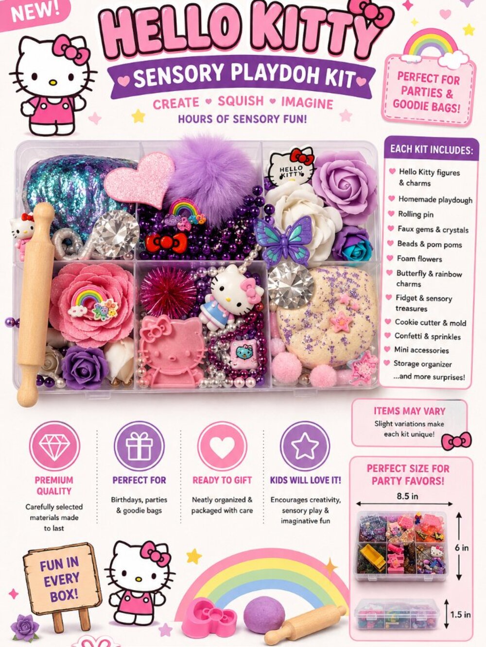 Hello Kitty Play Dough Kit | Occupational Therapist Designed Activity